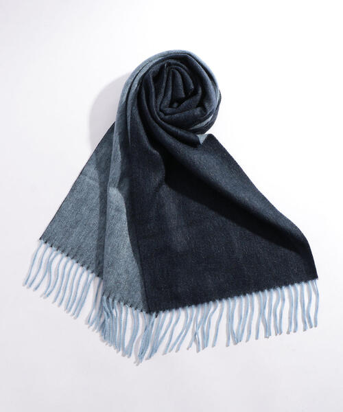 BEAUTY&YOUTH UNITED ARROWS（ビューティーアンドユースユナイテッドアローズ）の「BY リバーシブル カシミヤ マフラー ◆（マフラー・メンズ・ブラック/ライトブルー/ネイビー/ワインレッド・ﾌﾘ-）」の2枚目の写真