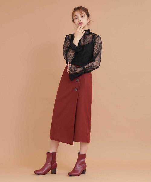 FREE'S MART（フリーズマート）の「華奢レースハイネックブラウス（シャツ/ブラウス・レディース・ホワイト/ブラック/ブラウン・FREE）」の9枚目の写真