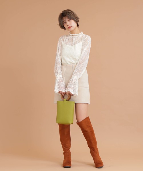 FREE'S MART（フリーズマート）の「華奢レースハイネックブラウス（シャツ/ブラウス・レディース・ホワイト/ブラック/ブラウン・FREE）」の13枚目の写真