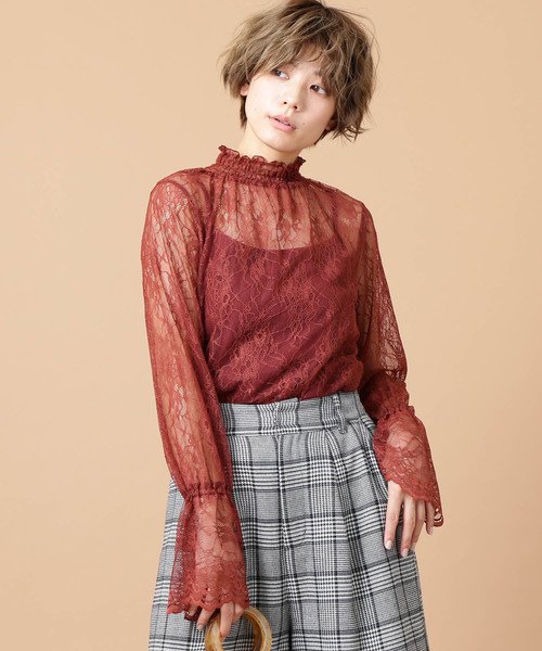 FREE'S MART（フリーズマート）の「華奢レースハイネックブラウス（シャツ/ブラウス・レディース・ホワイト/ブラック/ブラウン・FREE）」の17枚目の写真