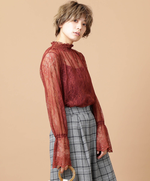 FREE'S MART（フリーズマート）の「華奢レースハイネックブラウス（シャツ/ブラウス・レディース・ホワイト/ブラック/ブラウン・FREE）」の16枚目の写真