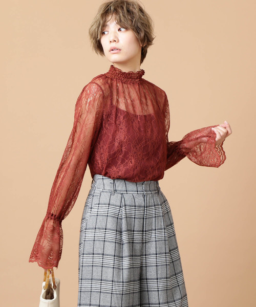 FREE'S MART（フリーズマート）の「華奢レースハイネックブラウス（シャツ/ブラウス・レディース・ホワイト/ブラック/ブラウン・FREE）」の18枚目の写真