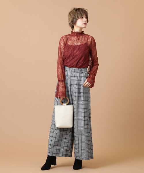 FREE'S MART（フリーズマート）の「華奢レースハイネックブラウス（シャツ/ブラウス・レディース・ホワイト/ブラック/ブラウン・FREE）」の15枚目の写真