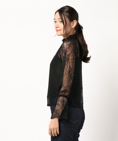 FREE'S MART（フリーズマート）の「華奢レースハイネックブラウス（シャツ/ブラウス・レディース・ホワイト/ブラック/ブラウン・FREE）」の5枚目の写真