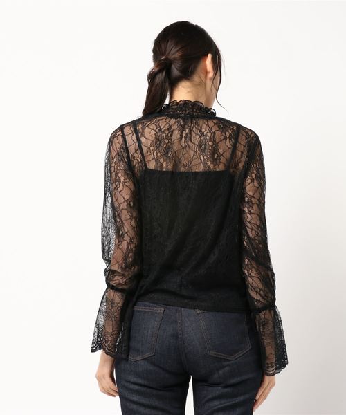 FREE'S MART（フリーズマート）の「華奢レースハイネックブラウス（シャツ/ブラウス・レディース・ホワイト/ブラック/ブラウン・FREE）」の4枚目の写真