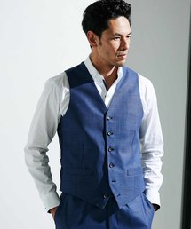 ミニチェックメッシュ　リバーシブルベスト