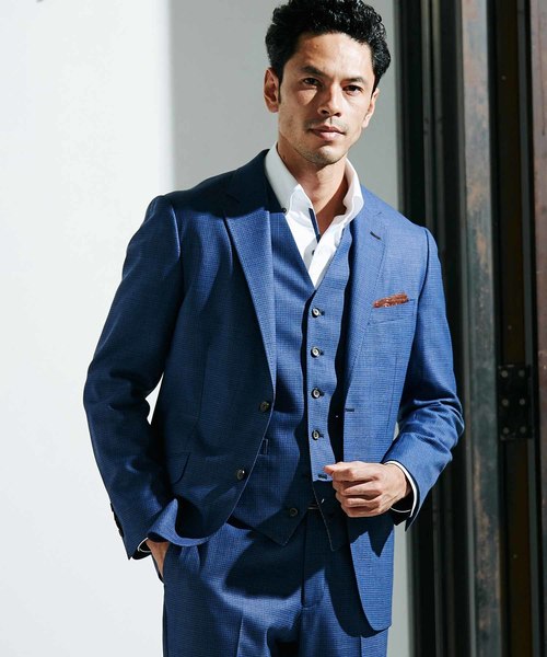 MEN'S BIGI(メンズビギ)の「ミニチェックメッシュ リバーシブルベスト(ベスト・メンズ・ネイビー/ブラウン/ブルー・SS/S/M/L)」の14枚目の写真