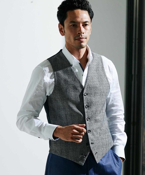 MEN'S BIGI(メンズビギ)の「ミニチェックメッシュ リバーシブルベスト(ベスト・メンズ・ネイビー/ブラウン/ブルー・SS/S/M/L)」の17枚目の写真