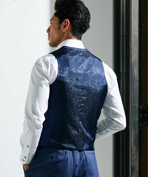 MEN'S BIGI(メンズビギ)の「ミニチェックメッシュ リバーシブルベスト(ベスト・メンズ・ネイビー/ブラウン/ブルー・SS/S/M/L)」の19枚目の写真