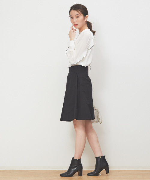 DESIGNWORKS（デザインワークス）の「グログランスカート（スカート・レディース・サックスブルー/ブラック・36/38/40）」の4枚目の写真