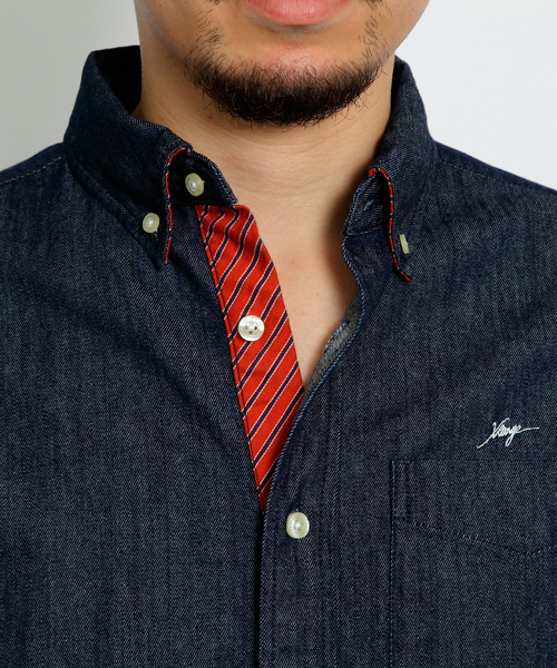 XLARGE（エクストララージ）の「DENIM BD SHIRT（シャツ/ブラウス・メンズ・ダークインディゴブルー/ライトインディゴブルー・SMALL/MEDIUM/LARGE/X-LARGE）」の5枚目の写真