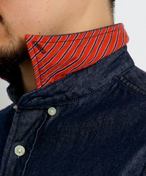 XLARGE（エクストララージ）の「DENIM BD SHIRT（シャツ/ブラウス・メンズ・ダークインディゴブルー/ライトインディゴブルー・SMALL/MEDIUM/LARGE/X-LARGE）」の6枚目の写真