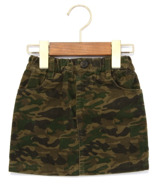 green label relaxing(グリーンレーベルリラクシング)の「ホソコール メイサイプリント スカート(スカート・キッズ・オリーブ/ベージュ・XS/95/S/105/M/115/L/125)」の2枚目の写真
