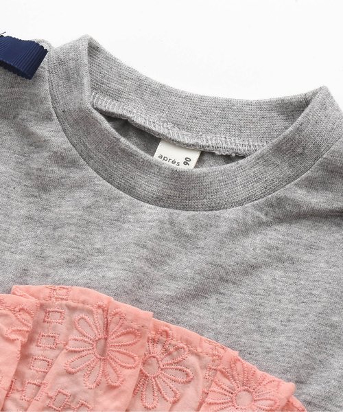 apres les cours（アプレレクール）の「デイジーレースドッキングワンピース（ワンピース・キッズ・サーモンピンク/サックスブルー・80/90/100/110/120/130）」の8枚目の写真