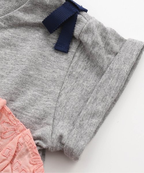 apres les cours（アプレレクール）の「デイジーレースドッキングワンピース（ワンピース・キッズ・サーモンピンク/サックスブルー・80/90/100/110/120/130）」の6枚目の写真