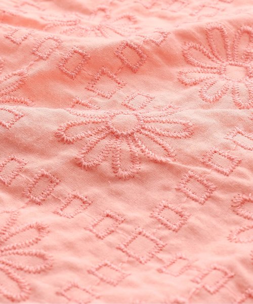 apres les cours（アプレレクール）の「デイジーレースドッキングワンピース（ワンピース・キッズ・サーモンピンク/サックスブルー・80/90/100/110/120/130）」の4枚目の写真