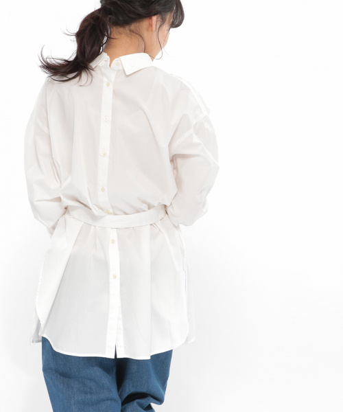 LAKOLE（ラコレ）の「【マルチウェイ】ロングシャツチュニック / LAKOLE（チュニック・レディース・ホワイト/ピンク/ブルー・SMALL/MEDIUM）」の2枚目の写真