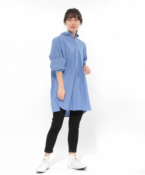 LAKOLE（ラコレ）の「【マルチウェイ】ロングシャツチュニック / LAKOLE（チュニック・レディース・ホワイト/ピンク/ブルー・SMALL/MEDIUM）」の3枚目の写真