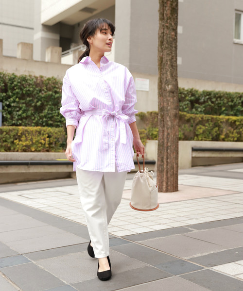 LAKOLE（ラコレ）の「【マルチウェイ】ロングシャツチュニック / LAKOLE（チュニック・レディース・ホワイト/ピンク/ブルー・SMALL/MEDIUM）」の5枚目の写真