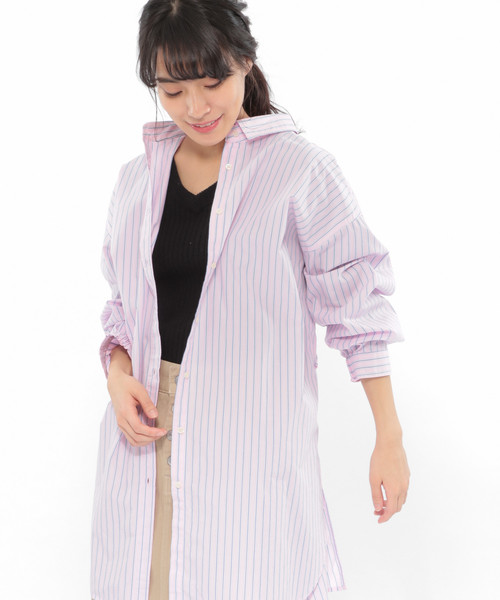 LAKOLE（ラコレ）の「【マルチウェイ】ロングシャツチュニック / LAKOLE（チュニック・レディース・ホワイト/ピンク/ブルー・SMALL/MEDIUM）」の10枚目の写真