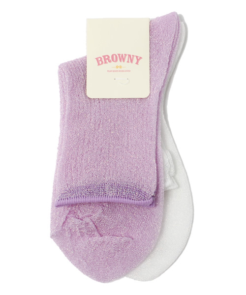 WEGO（ウィゴー）の「WEGO/2Pラメソックス（ソックス/靴下・レディース・サックスブルー/パープル・FREE）」の2枚目の写真