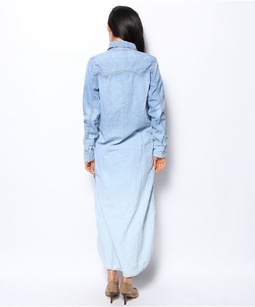 goa（ゴア）の「6OZ ｸﾞﾗﾃﾞｰｼｮﾝﾃﾞﾆﾑﾛﾝｸﾞｼｬﾂ（シャツ/ブラウス・レディース・ブルー系その他・FREE）」の4枚目の写真