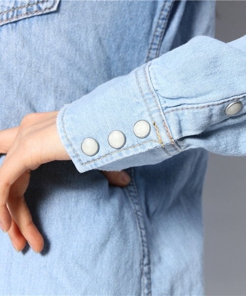 goa（ゴア）の「6OZ ｸﾞﾗﾃﾞｰｼｮﾝﾃﾞﾆﾑﾛﾝｸﾞｼｬﾂ（シャツ/ブラウス・レディース・ブルー系その他・FREE）」の6枚目の写真