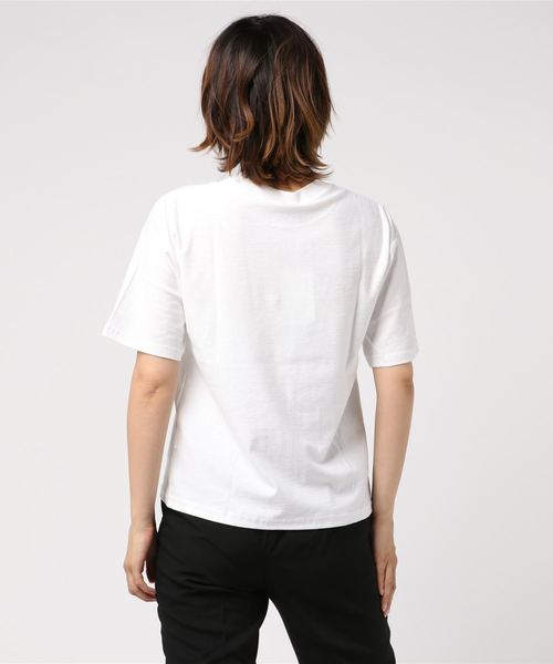 CLANE（クラネ）の「REVERSED LOGO T/S（Tシャツ/カットソー・レディース・ベージュ/ホワイト・1/2）」の3枚目の写真