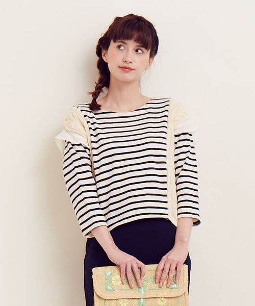 Another Edition（アナザーエディション）の「AE[A]BOR MIX PO（Tシャツ/カットソー・レディース・グレー/ライトブルー/ネイビー・フリー）」の3枚目の写真