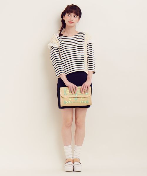 Another Edition（アナザーエディション）の「AE[A]BOR MIX PO（Tシャツ/カットソー・レディース・グレー/ライトブルー/ネイビー・フリー）」の7枚目の写真