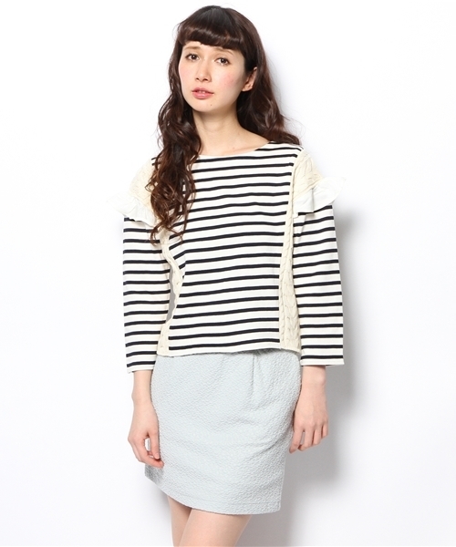 Another Edition（アナザーエディション）の「AE[A]BOR MIX PO（Tシャツ/カットソー・レディース・グレー/ライトブルー/ネイビー・フリー）」の9枚目の写真