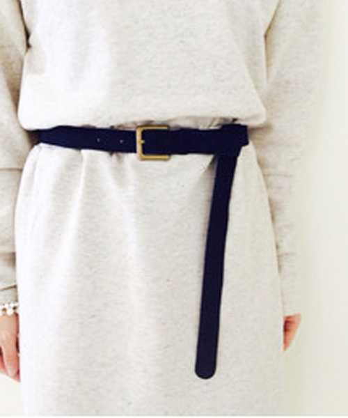 Kastane(カスタネ)の「【Kastane】レザー細ベルト(ベルト・レディース・ブラック/キャメル/オフホワイト/ネイビー/ダークブラウン/グレー・FREE)」の5枚目の写真