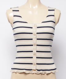 one way | マエボタンボーダータンク(タンクトップ)