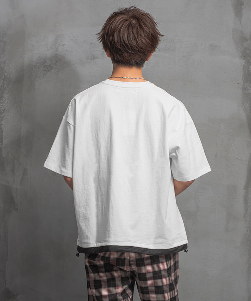 MinoriTY(マイノリティ)の「ナイロンポケットビッグTシャツ ビッグシルエット(Tシャツ/カットソー・メンズ・ホワイト/ブラック・M/L)」の6枚目の写真