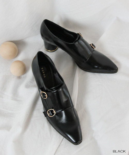 RANDA（ランダ）の「ソフトモンクストラップシューズ（ドレスシューズ・レディース・ブラック/ダークブラウン/クリーム/グレイッシュベージュ・LL/S/M/L）」の2枚目の写真