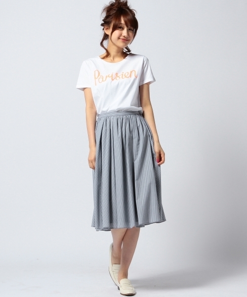 Another Edition（アナザーエディション）の「AE STRIPE FLR SK ◆（スカート・レディース・グレー/ベージュ/ライトブルー・フリー）」の14枚目の写真