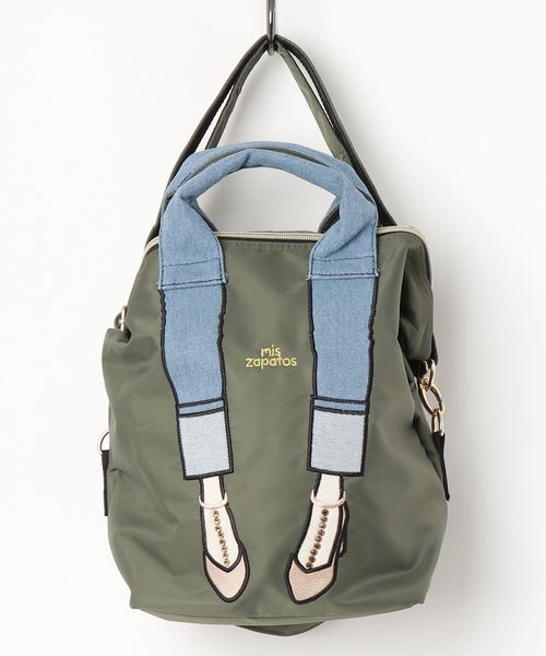 mis zapatos（ミス サパト）の「ロールアップデニム3WAYミニリュック 