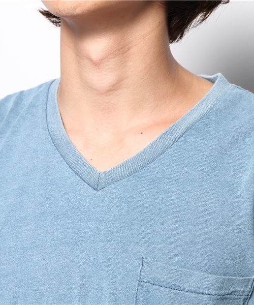 WEGO（ウィゴー）の「WEGO/インディゴポケTシャツ（Tシャツ/カットソー・メンズ・インディゴブルー/ライトインディゴブルー・LARGE/MEDIUM）」の6枚目の写真