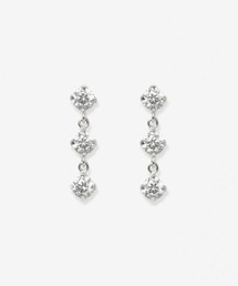 K10 ホワイトゴールド キュービックジルコニア ピアス BLOOM/ブルーム