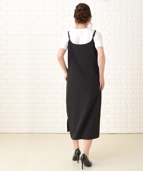 Lace Ladies(レースレディース)の「ノースリーブ ゆったり 裾スリット ロングキャミワンピース(ワンピース・レディース・ブラック/ネイビー/グリーン・M/L/XL)」の10枚目の写真