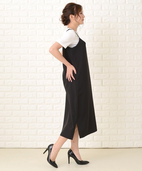 Lace Ladies(レースレディース)の「ノースリーブ ゆったり 裾スリット ロングキャミワンピース(ワンピース・レディース・ブラック/ネイビー/グリーン・M/L/XL)」の11枚目の写真