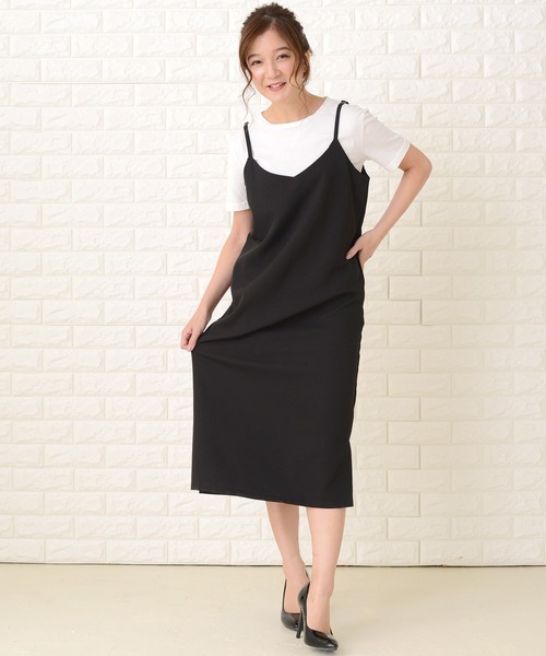 Lace Ladies(レースレディース)の「ノースリーブ ゆったり 裾スリット ロングキャミワンピース(ワンピース・レディース・ブラック/ネイビー/グリーン・M/L/XL)」の12枚目の写真