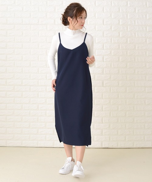 Lace Ladies(レースレディース)の「ノースリーブ ゆったり 裾スリット ロングキャミワンピース(ワンピース・レディース・ブラック/ネイビー/グリーン・M/L/XL)」の22枚目の写真