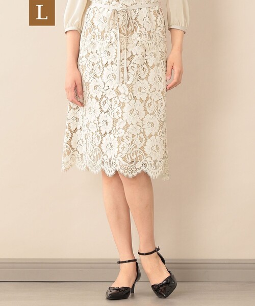 TO BE CHIC（トゥー ビー シック）の「ツートンラッセルレーススカート  