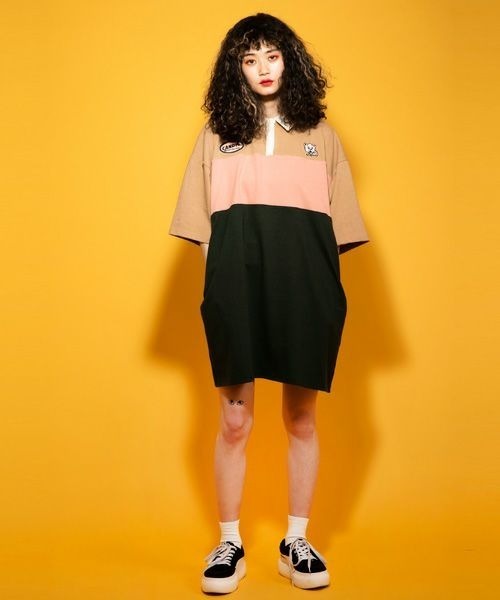 Candy Stripper(キャンディストリッパー)の「TIME FOR BAIT POLO ワンピース(ワンピース・レディース・ブラック/グリーン/ボルドー・2)」の1枚目の写真