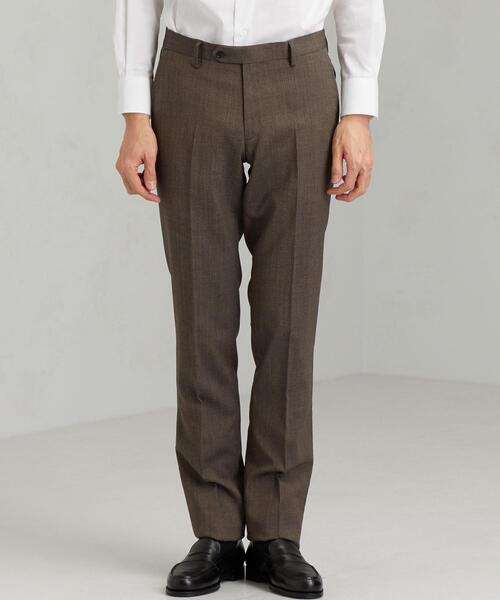 green label relaxing（グリーンレーベルリラクシング）の「[ 御幸毛織 ] 撚杢 無地 スリム ノープリーツ パンツ スラックス（スーツパンツ・メンズ・ブラウン/ネイビー・84ｃｍ/88ｃｍ/80ｃｍ/76ｃｍ/72cm/92cm）」の14枚目の写真