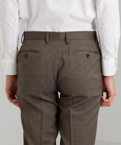 green label relaxing（グリーンレーベルリラクシング）の「[ 御幸毛織 ] 撚杢 無地 スリム ノープリーツ パンツ スラックス（スーツパンツ・メンズ・ブラウン/ネイビー・84ｃｍ/88ｃｍ/80ｃｍ/76ｃｍ/72cm/92cm）」の13枚目の写真