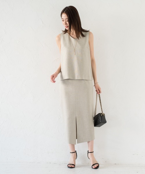 LOUNGEDRESS（ラウンジドレス）の「リネンライクタイトスカート（スカート・レディース・ベージュ/ブラウン・SMALL/MEDIUM）」の14枚目の写真