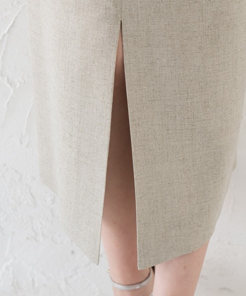 LOUNGEDRESS（ラウンジドレス）の「リネンライクタイトスカート（スカート・レディース・ベージュ/ブラウン・SMALL/MEDIUM）」の5枚目の写真