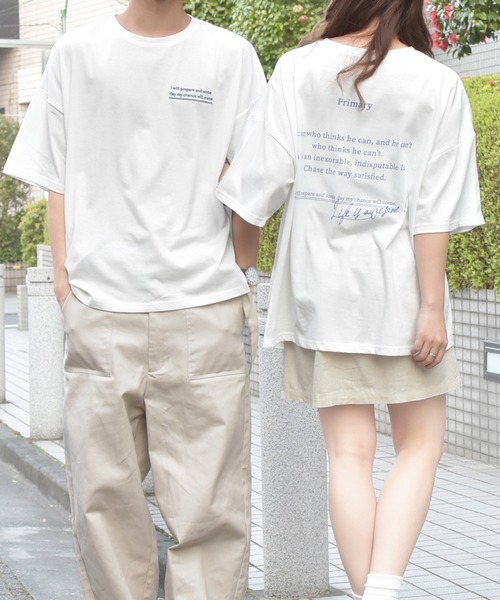 PairPair(ペアペア)の「クマ刺繍&バッグロゴBIGT(男女兼用)(Tシャツ/カットソー・レディース・ライトブルー/ブラック/オフホワイト/サックスブルー/グリーン/ライトグリーン・FREE)」の6枚目の写真